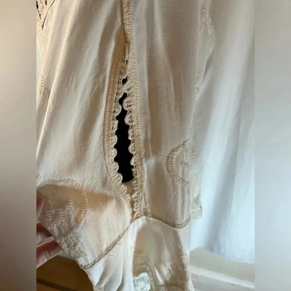 SPIAGGIA DOLCE lace trim and embroidered blouse Size M - Picture 5 of 11